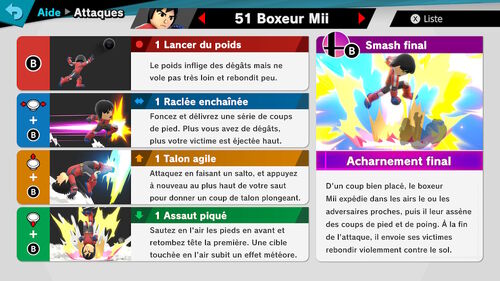 Attaques Boxeur Mii Ultimate