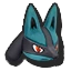 Icône Lucario bleu vert U