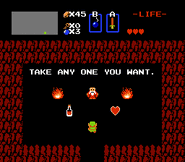 Un Réceptacle de Cœur (le cœur à droite) dans The Legend of Zelda