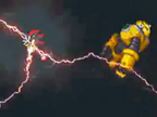 Shadow uses Chaos Blast on the Yellow Axem Ranger