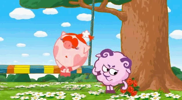 смешарики нюша и бараш. наш бараш. любовь бараша и нюши. бараш нюша бараш. нюша и бараш.