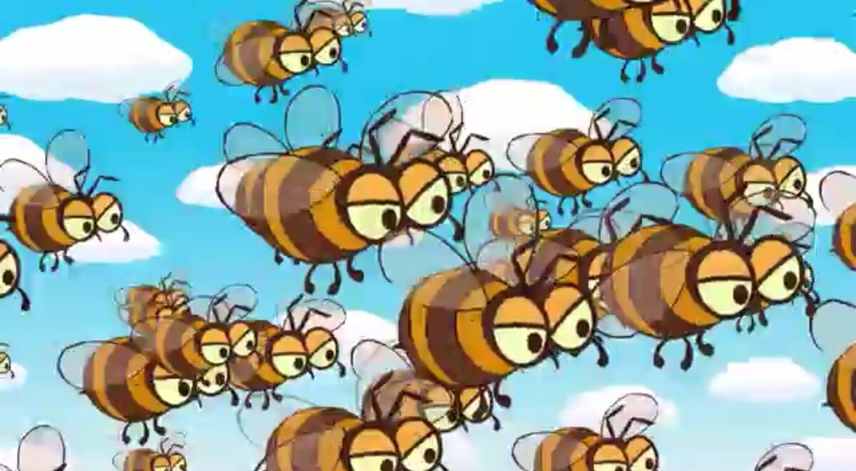 Убегаем пчел. Смешарики ульи Копатыча пчелы. Смешарики Копатыч и пчелы. Смешарики пчела. Пчела из смешариков.