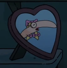 A framed picture of Shrimpina