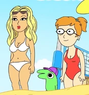 Zoey alongside Glep and Marge Simpson.