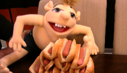 In the Hot Dog eating contest