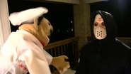 Chef Pee Pee meets and taunts Jason after he arrives at the house.