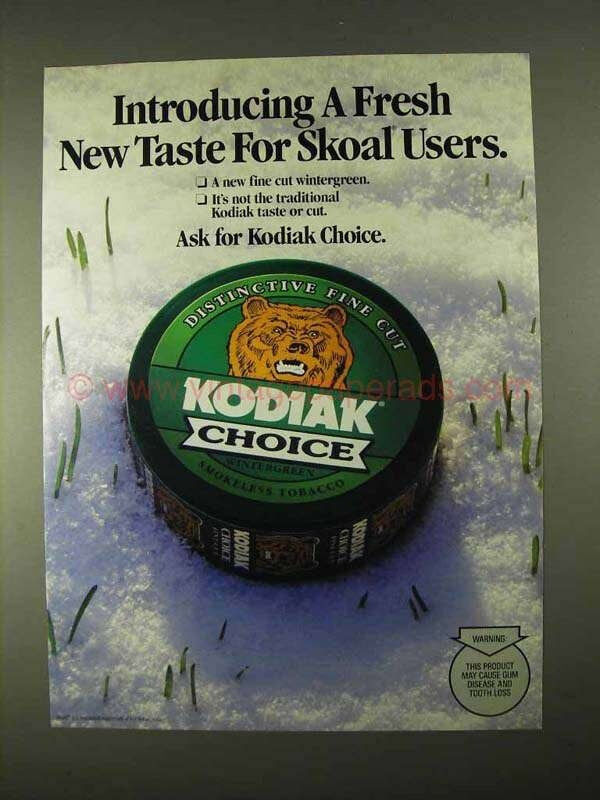 Kodiak Moist Snuff, Premium Wintergreen, Chewing Tobacco