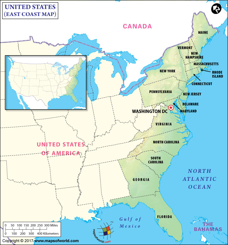 Восточное побережье сша штаты. USA East Coast Map. Восточное побережье США на карте. Восточное побережье Америки на карте. West Coast США.