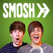 April 2012 - May 2013 This avatar features the Smosh wordmark in white above a happy Ian and Anthony against a green background.