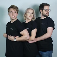 Shayne Topp with Ian Hecox and Courtney Miller in 2019