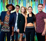 Keith Leak Jr. with the Smosh Squad at the 2016 Streamy Awards