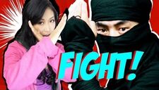 The video thumbnail featuring Mari (left) and a ninja