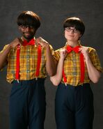 Keith Leak Jr. with Angela Giarratana in Smosh: The Sitcome in 2024