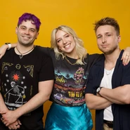 Shayne Topp with Courtney Miller and Damien Haas in 2023