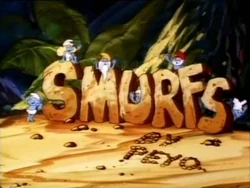 The Smurfs cartoon show title used in the Season 9 intro sequence