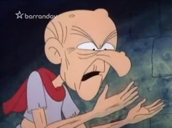 Gargamel is now double his age and much less threatening.