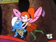 Acorn helps to save Baby Smurf.