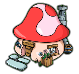  Smurfs Mushroom House with Papa Smurf : Toys & Games