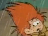 Scruple's hair when struck by lightning!