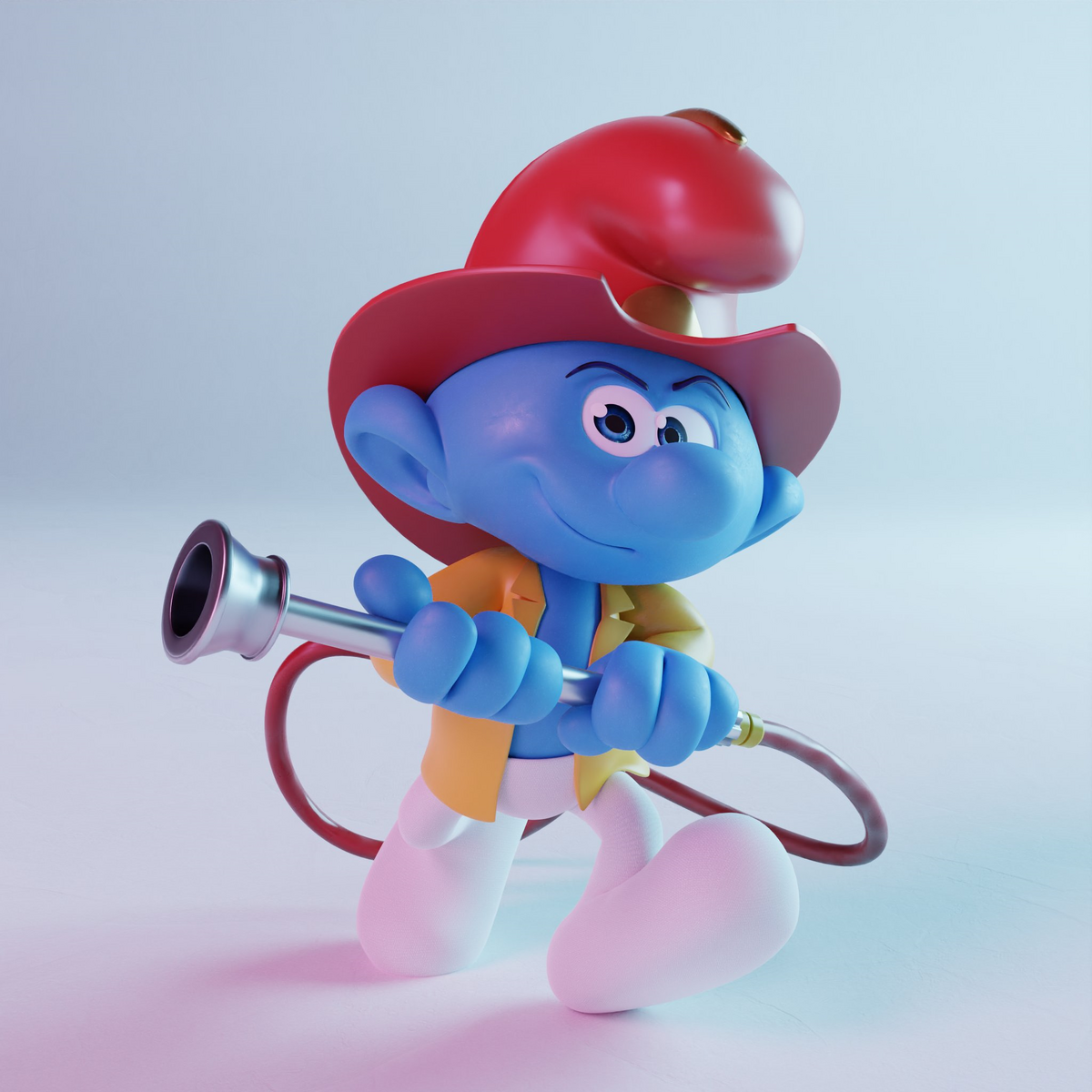 The Smurfs Rescue Fireman Toy Island Mini Figure