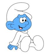 The real Baby Smurf from the Smurfs cartoon show