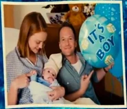 Blue with Grace and Patrick after Blue was born