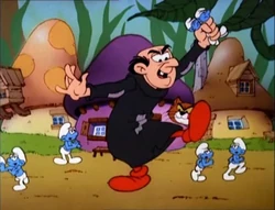 Gargamel has jolly good fun plotting an evil against the Smurfs.