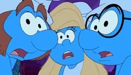 Smuholtsprev.jpg (37 KB) Gutsy, Smurfette and Brainy look up in fear