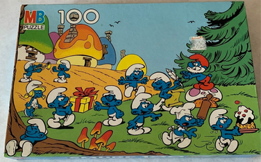 Milton Bradley Smurf Smurf Cast 100 Piece Puzzle Smurfs Wiki