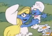 Smurfette finds Gargamel