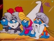 Wherever the Smurfs traveled in time in Season 9, every hat they wore resembled a Smurf hat.