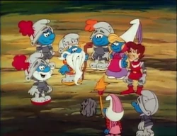 The Smurfs join forces with Sir Lancelot to rescue Excalibur and restore Camelot.