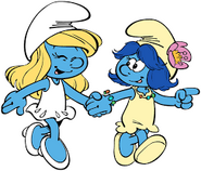 Smurfblossom and smurfette