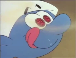 The smell of curiosity gets the better of Greedy Smurf....