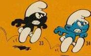 Black Smurf and Black Smurf painted blue appear in the 1964 list, despite the fact that they are transformed versions of pre-existing Smurfs (the painted blue is even implied to be either Grouchy Smurf or Hefty Smurf).