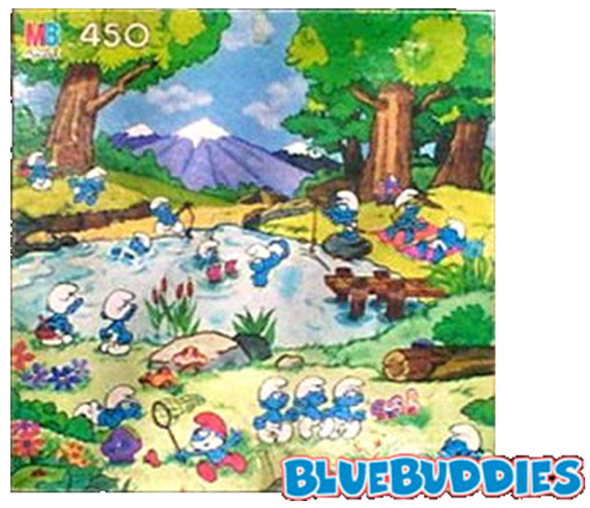 Milton Bradley Smurf Swimming Hole 450 Piece Puzzle Smurfs Wiki