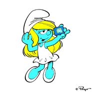 Smurfette taking a selfie