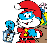 Papa Smurf as Santa