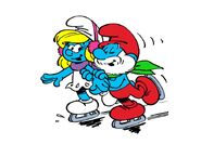 MySmurfyColoring Papa Smurf and Smurfette Ice Skating