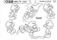 Model sheet of Clumsy Smurf