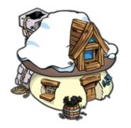 Sweepy Smurf's hut for 30 Smurfberries in Smurfs' Village.