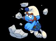 A Gutsy image from The Smurfs 2 game, smashing an object.
