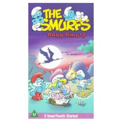 A VHS Smurfs tape advertising the wrong Baby Smurf episode