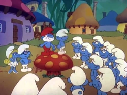 Clumsy Smurf is now the center of attention!