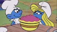 A bowl of smurfberry Pudding in Jokey's Joke Book