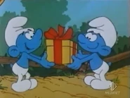 The scene which were cut in the syndicated version, including present-day DVD releases and official YouTube version. As Jokey Smurf is about to give Clumsy his "suprises"...