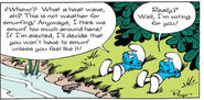 Lazy Smurf decides to vote for Pretentious Smurf