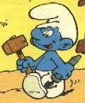 Sculptor Smurf as he appears in The Smurflings (comic book)