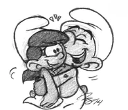 Sometimes Hefty can be quite the hugger. Drawn on Aug. 19th, 2014.