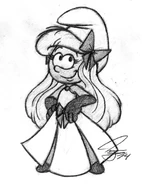 Smurfette's Holiday Gown Sketch.jpg (184 KB) The most beautiful villager deserves to have the most beautiful gown, don't you think? Drawn on Aug. 20th, 2014.